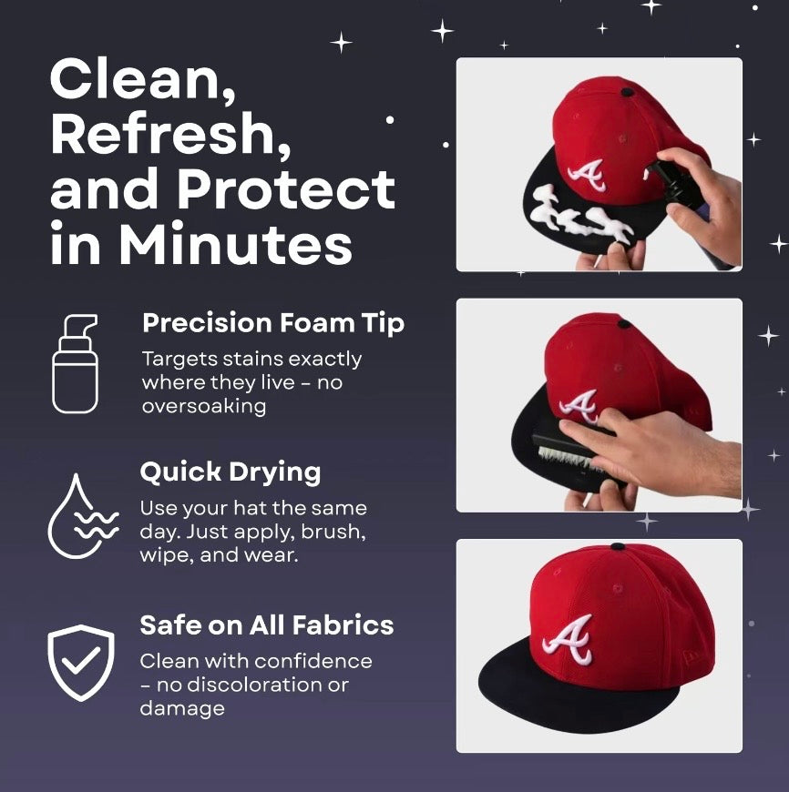 Krispe Complete Hat Care Kit – Includes 2x 4oz Foam Cleaners, 1x 4oz Deodorizer, and 1x 4oz Protector